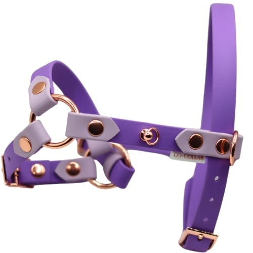 Liliowe szelki z BioThane