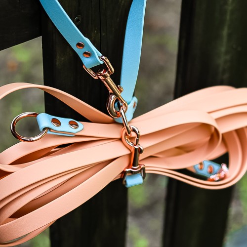 Linka w kolorze Cream Beige z odpinaną rączką Baby Blue.JPG