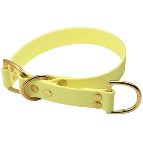 Pastelowo żółta obroża półzaciskowa