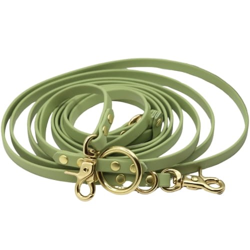 Smycz przepinana z BioThane pistacjowa