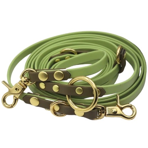 Smycz przepinana zielona dwukolorowa