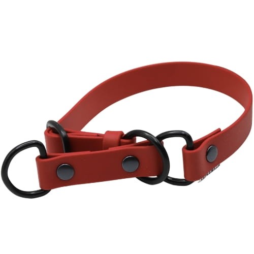 Obroża półzaciskowa czerwona biothane